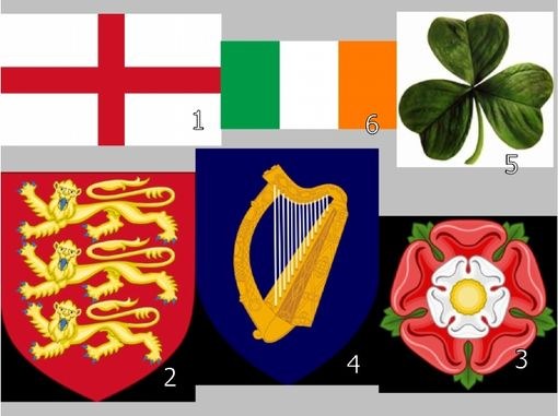 Nationale emblemen van Engeland en Ierland